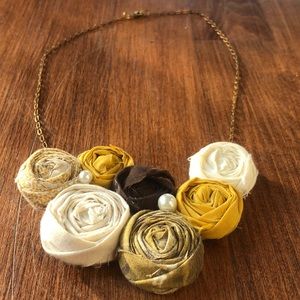 Beautiful gold necklace with pearls